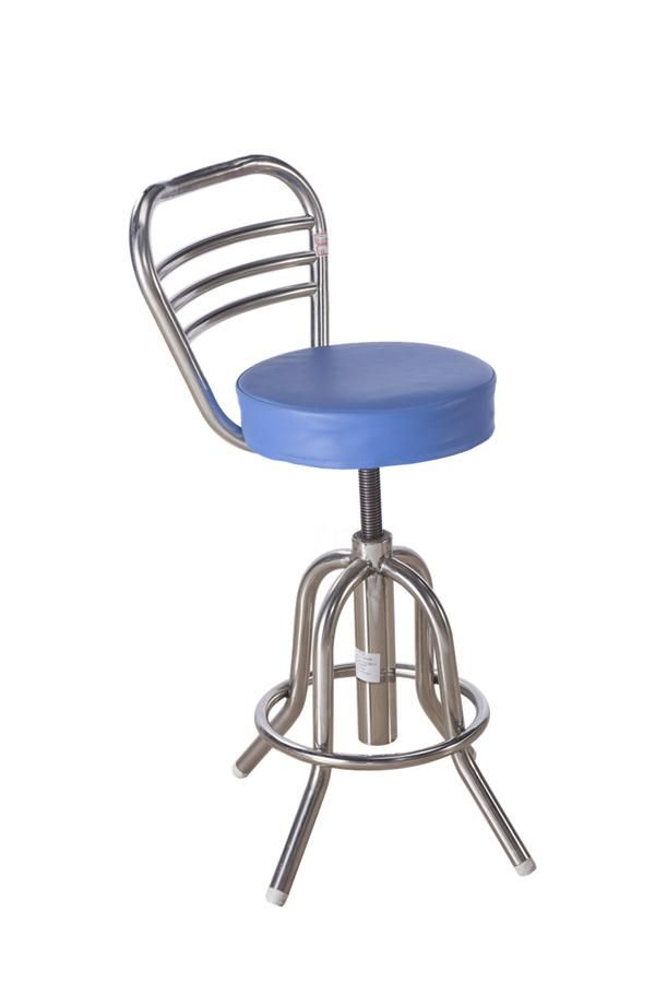Wholesale Hospital Equipment Medical Instrument Stainless Steel Lifting Round Stool (with back) Operating Room Chair Medical Supply