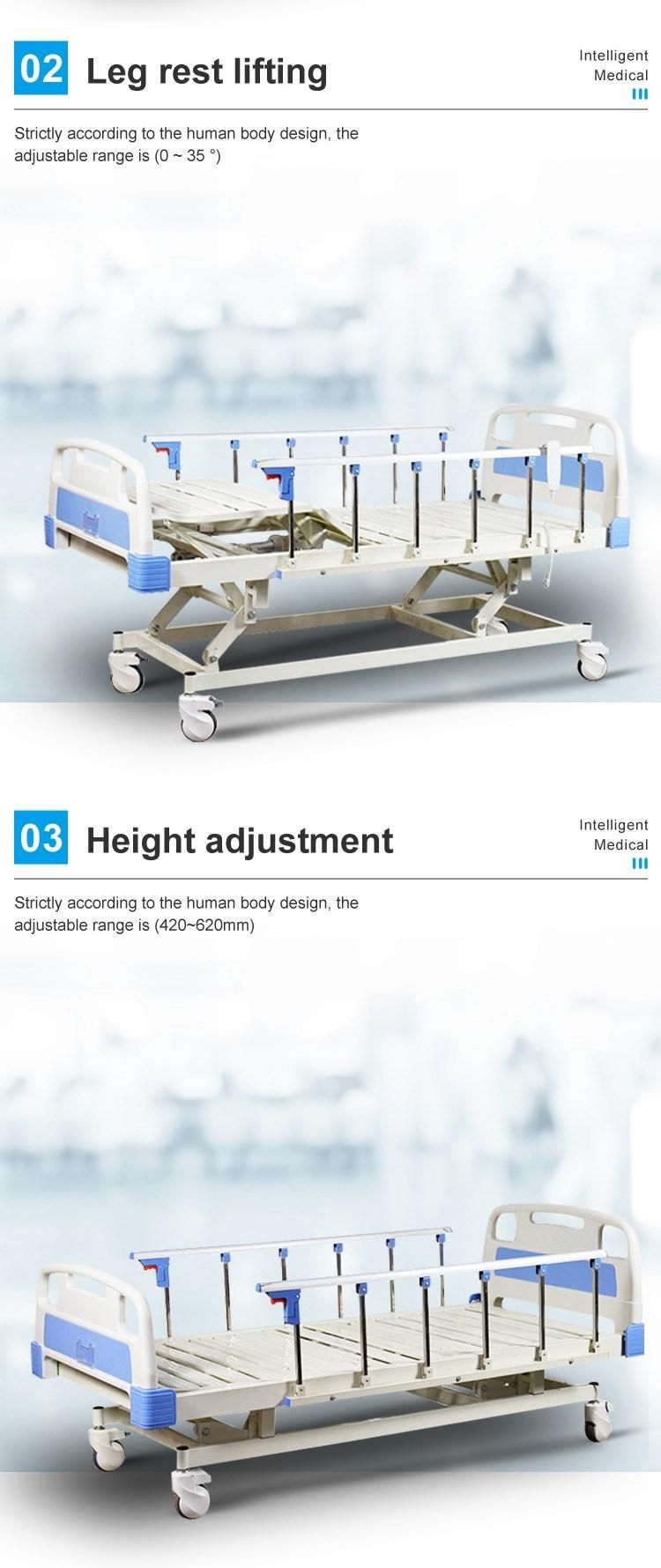 Factory Price Aluminum Alloy Steel Guardrail Simple Operation Medical Instrument Nursing Bed with Waterproof Cloth