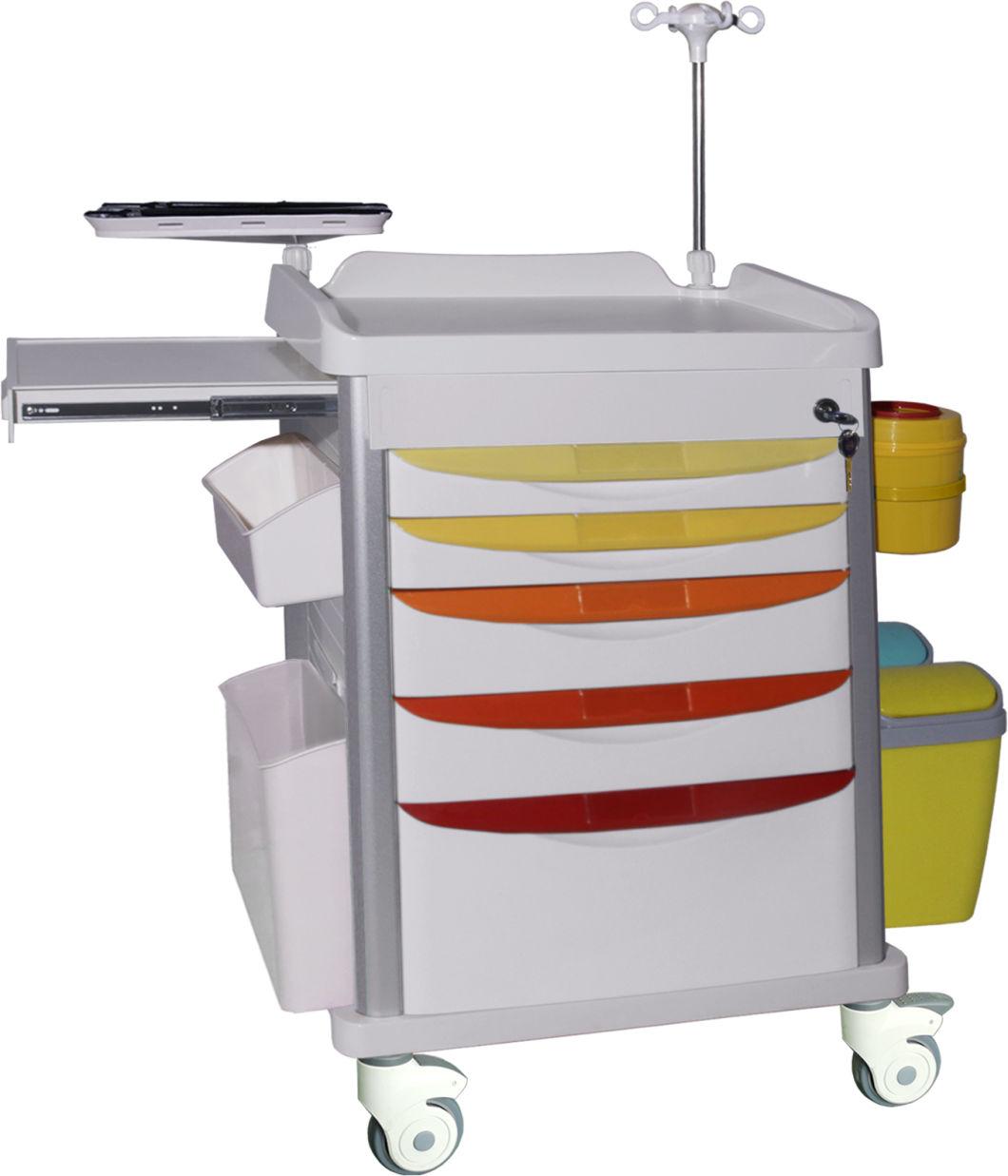 Mn-Ec010 Medication Crash Truck Hospital Trolley With Swivel Casters