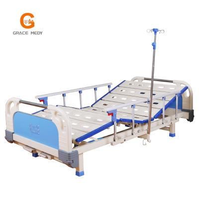 A09-1 Metal 2 Crank Adjustable Medical Furniture Manual Patient Nursing Hospital Bed with Casters