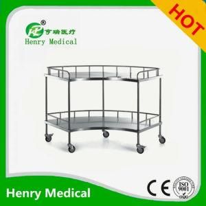 Stainless Steel Instrument Torlley with Two Shelves /Scollopped Trolley