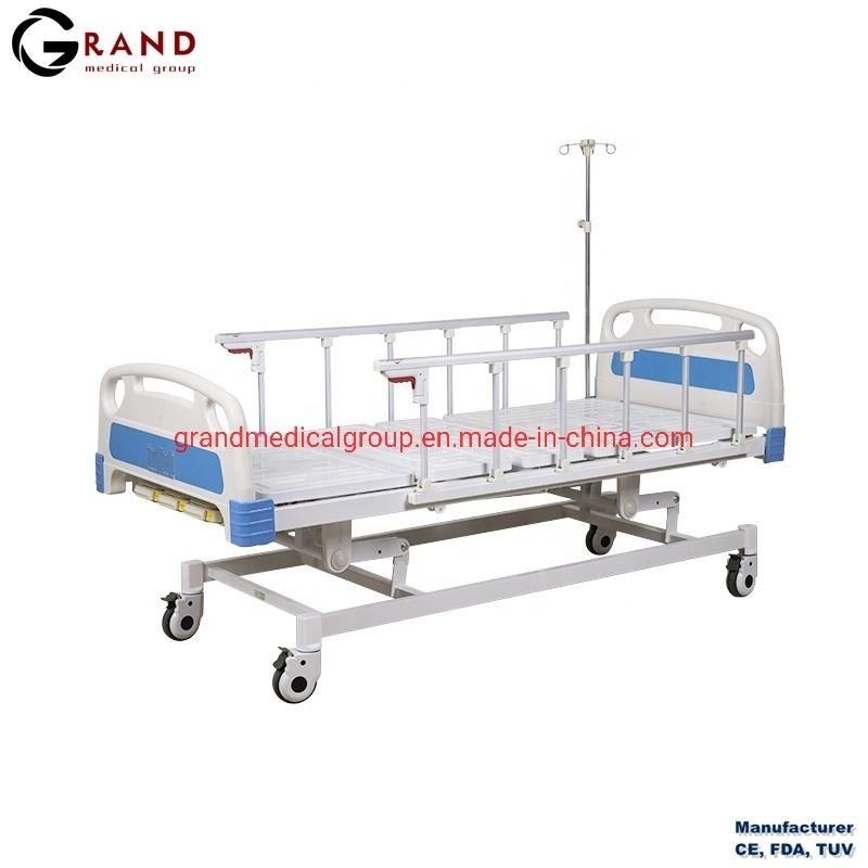Long Service Life Medical Equipment Hospital Adjustable Patient ICU Manual Three Funtions Nursing Care Bed
