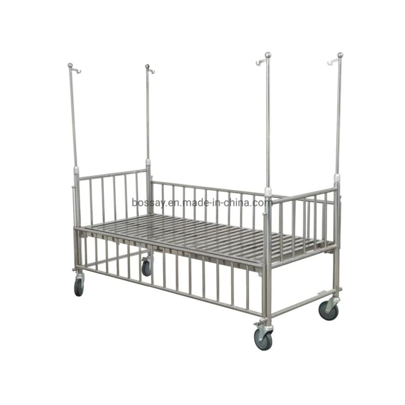 Stainless Steel Child Chidren Kid Hospital Bed with Mosquito Net