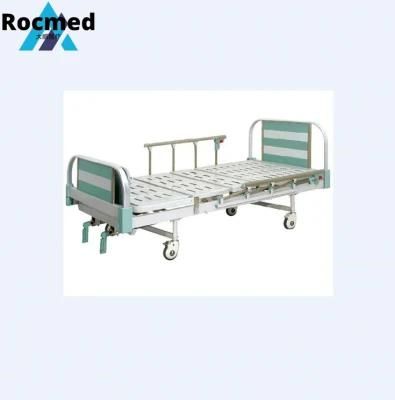 OEM ODM Hospital Furniture Aluminum Alloy Two Crank Manual Patient Bed