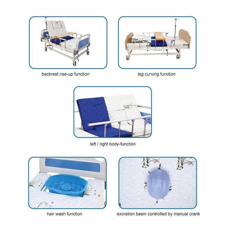 Medical 8 Function Homecare Disabled Manual Nursing Medical Hospital Elderly Care Bed