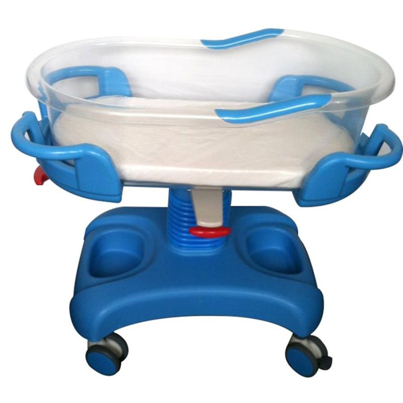 Hospital Use Movable ABS Plastic Hydraulic New Born Baby Infant Bed Cot