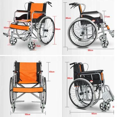 Basic Model Economy Economic Aluminium Steel Manual Light Weight Folding Wheel Chair Wheelchairlight Weight