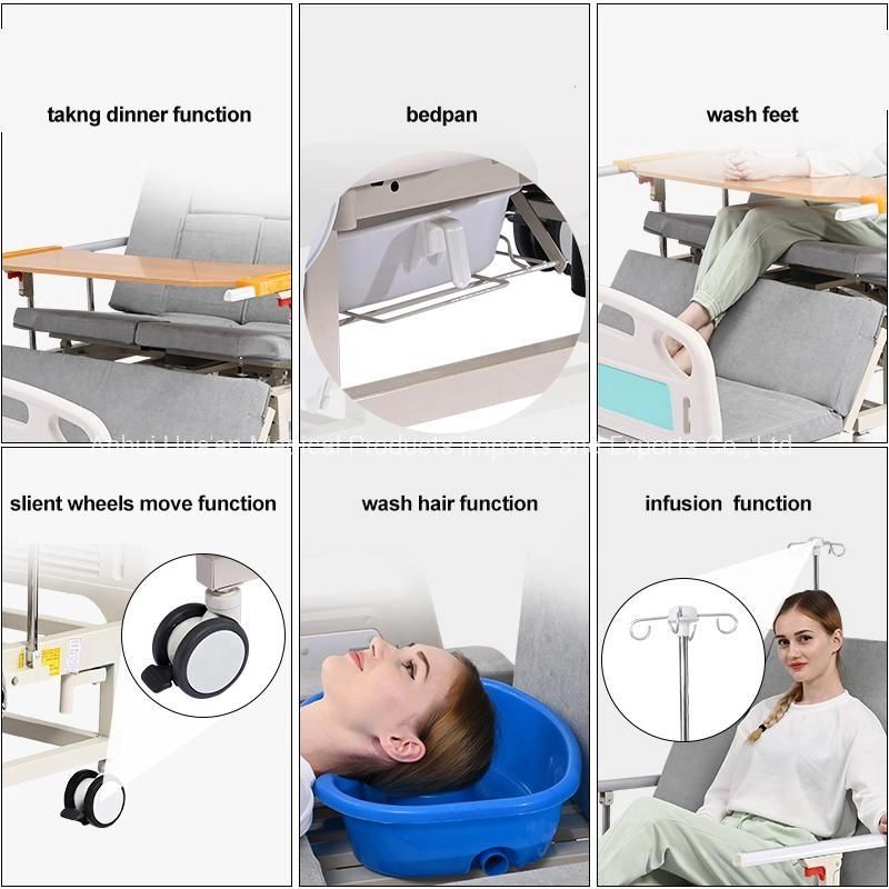 Adjustable 3 Functions Folding Medical Electric Hospital Nursing Bed