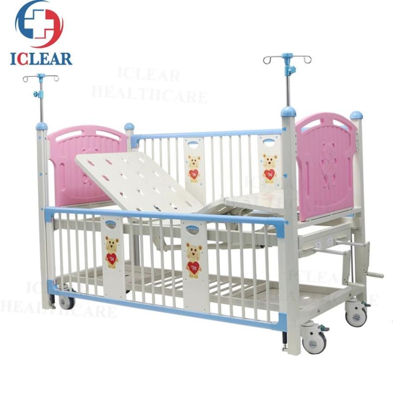 Hospital Medical Two Crank Manual Children ICU Nursing Bed