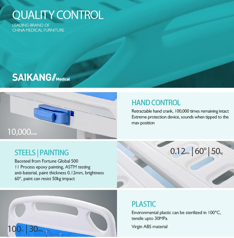A1I0y Hospital Manual Single Crank Bed with Casters