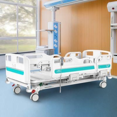 Y6y8c Saiakng Wholesale Multifunction Foldable Electric Hospital Clinic Patient Medical ICU Bed with Wheels