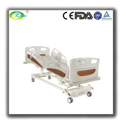 Electric 5 Functions Hospital Bed with Aluminum Alloy Guardrail Camas PARA Examen Medico Con Gavetas