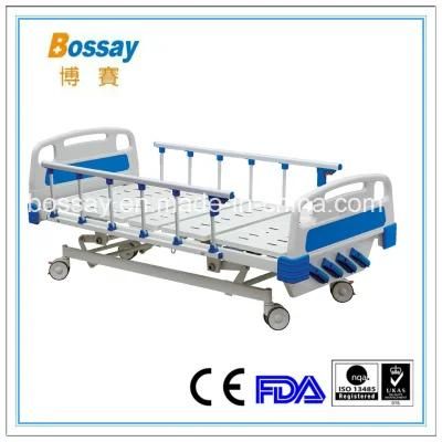 Rotating Manual Bed with Aluminum Alloy Siderails Manual Hospital Beds