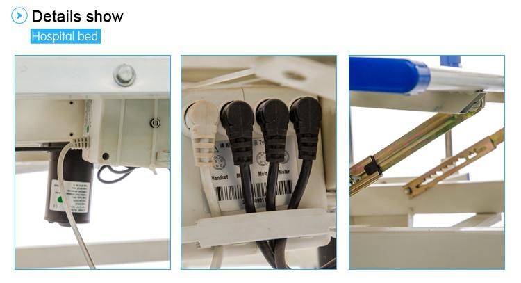 Hospital Use 3-Function Electric Patient Bed with Bedside Cabinet Optional