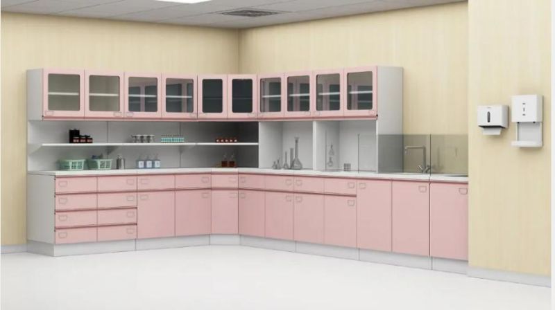 Metal Functional Webber Storage Cabinet Hospital Nurse Station Reception Counter