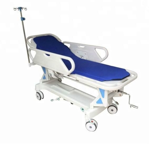 Medical Folding Adjustable Ambulance Patient Transfer Emergency Bed Hospital Stretcher Trolley