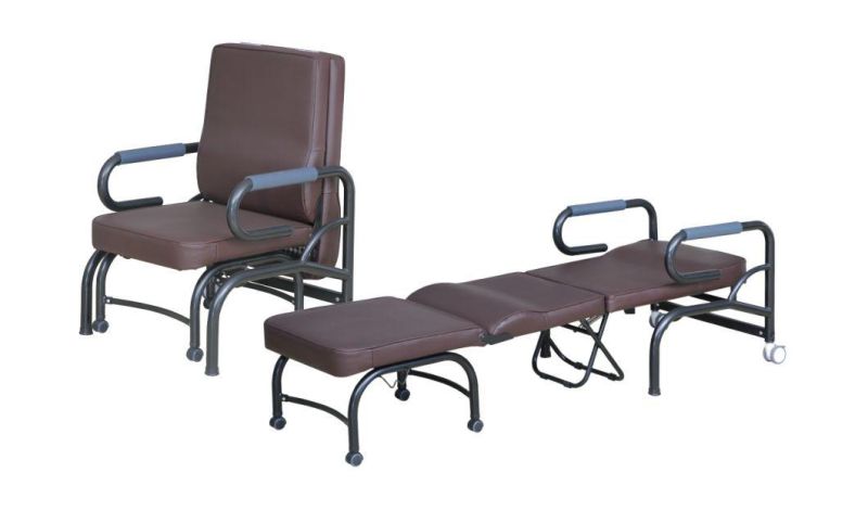 Mn-Phy002 Black Steel Tube Hospital Room Nursing Chair