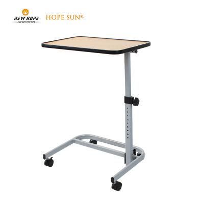 HS5520 New Hope Hospital Furniture Over Bed Table Foldable Overbed Table with Castors
