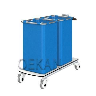 Hospital Moving Stainless Steel Trolley for Dirty Clothes Hospital Crash Cart with a Linen Bag