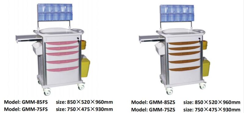 Hot Sale China Hospital Furniture Manufacture Emergency Trolley Anesthesia Cart