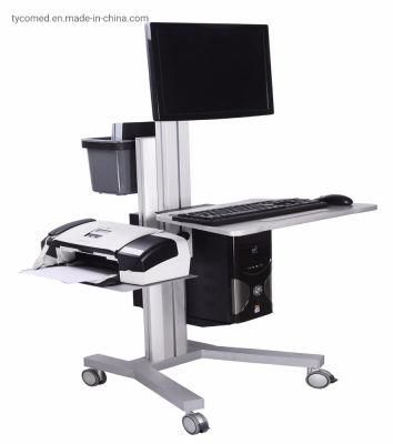 Adjustable Height Desk Hospital Medical Mobile Computer Workstation Cart Trolley