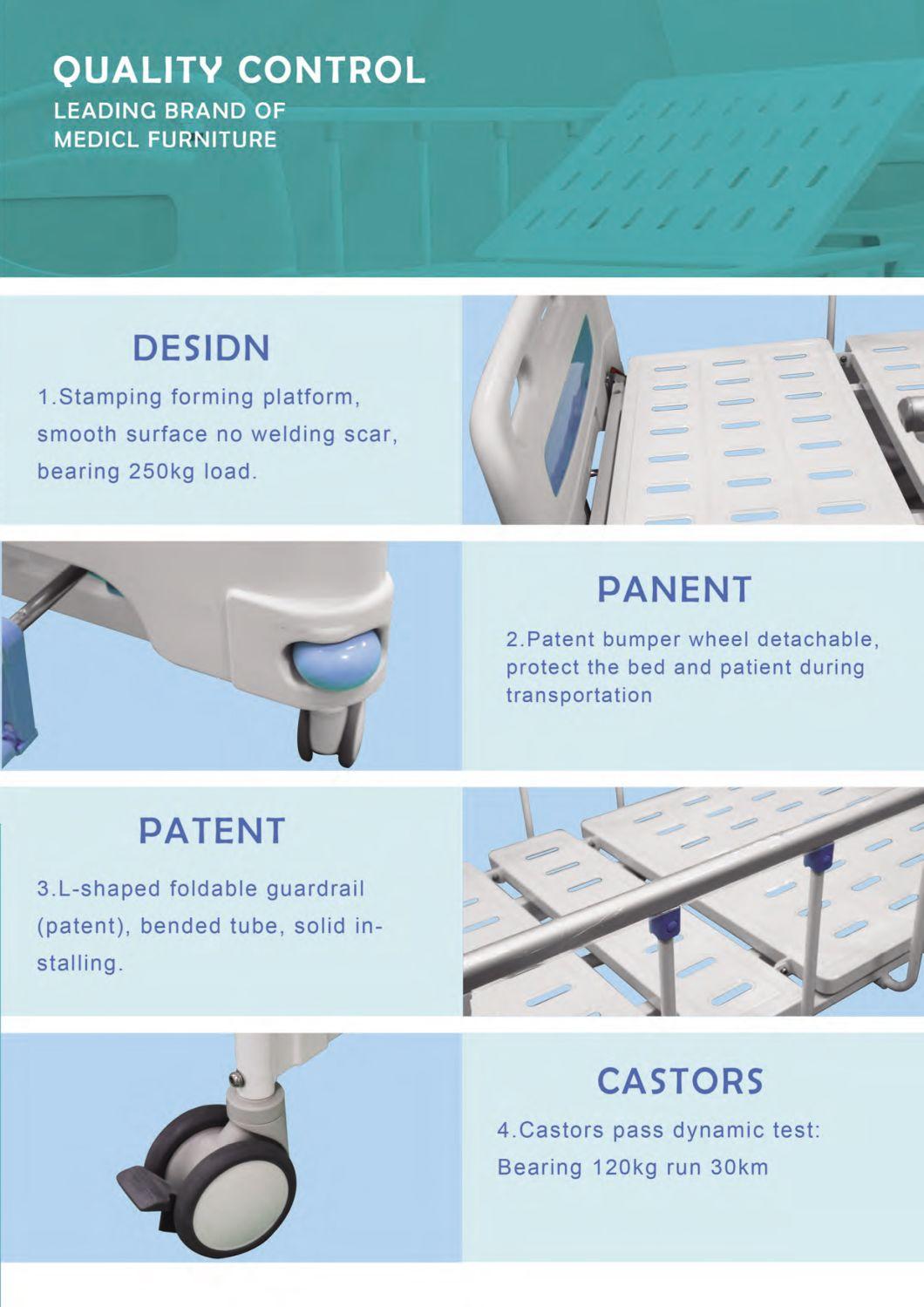 Promotional Hospital Manual 3 Cranks Hospital Bed for Bedridden Patients