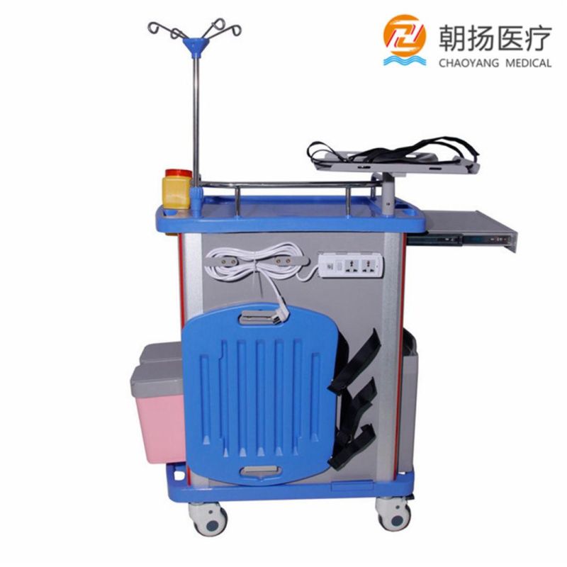 High Quality Movable Hospital Medical ABS Plastic Trolley Emergency Crash Cart for Sale Cy-D409