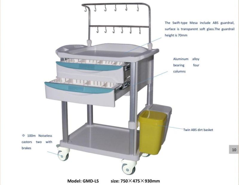 Hot Sale Medical Cart Hospital Medical Record File Trolley