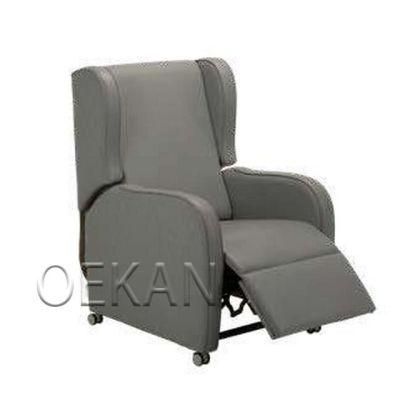 Hospital Rest Room Leather Style Recliner Sofa Adjustable Armchair Sofa with Wheels