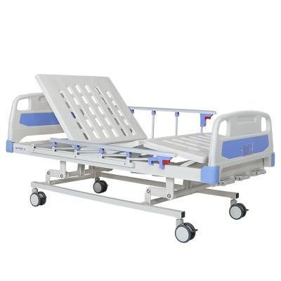 Durable 3 Function Adjustable Medical Hospital Furniture Folding Manual Patient Nursing Electric Hospital Bed (UL-22MD25)