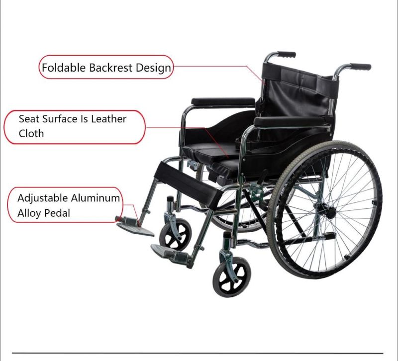 Hot Sale Portable Commode Manual Wheelchair for Disabled Ds-24dz