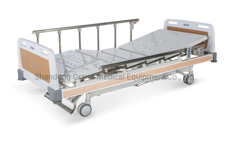 Manufacturer Three Function Electrical ICU Nursing Hospital Bed with IV Pole ABS Head