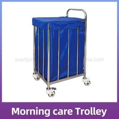 Stainless Steel Hospital Laundry Linen Mobile Nursing Cleaning Waste Trolley Cart