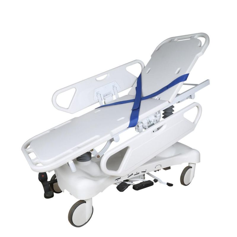 Medical Hydraulic Emergency Hospital Furniture PP Patient Transfer Trolley Stretcher
