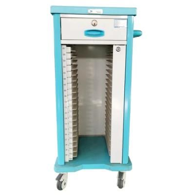 High Quality Hospital Medical Patient File Records Trolley Cart Specification with Drawers
