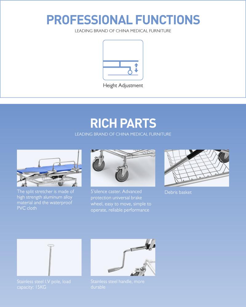 Skb040 (A) Steel Patient Transfer Trolley Manufacturers