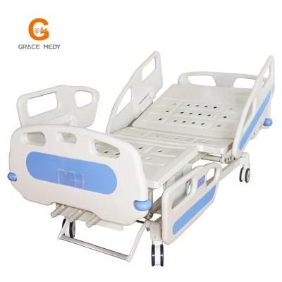 ABS Medical 3 Three Function Manual Hospital Patient Bed with 3 Three Cranks ICU Patient Nursing Bed