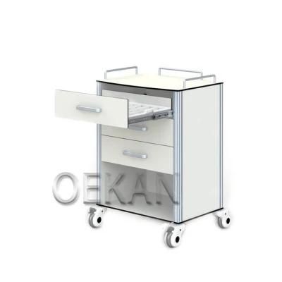 Oekan Hospital Clinic Trolley Medical Emergency Moving Instrument Trolley with Drawers