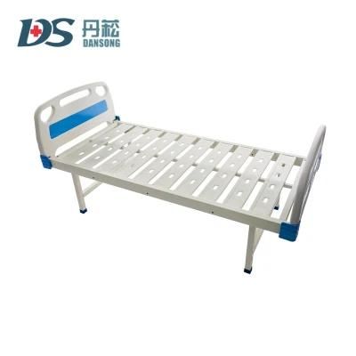 Simple Flat Iron Steel Hospital Beds with ABS Head/Foot Board