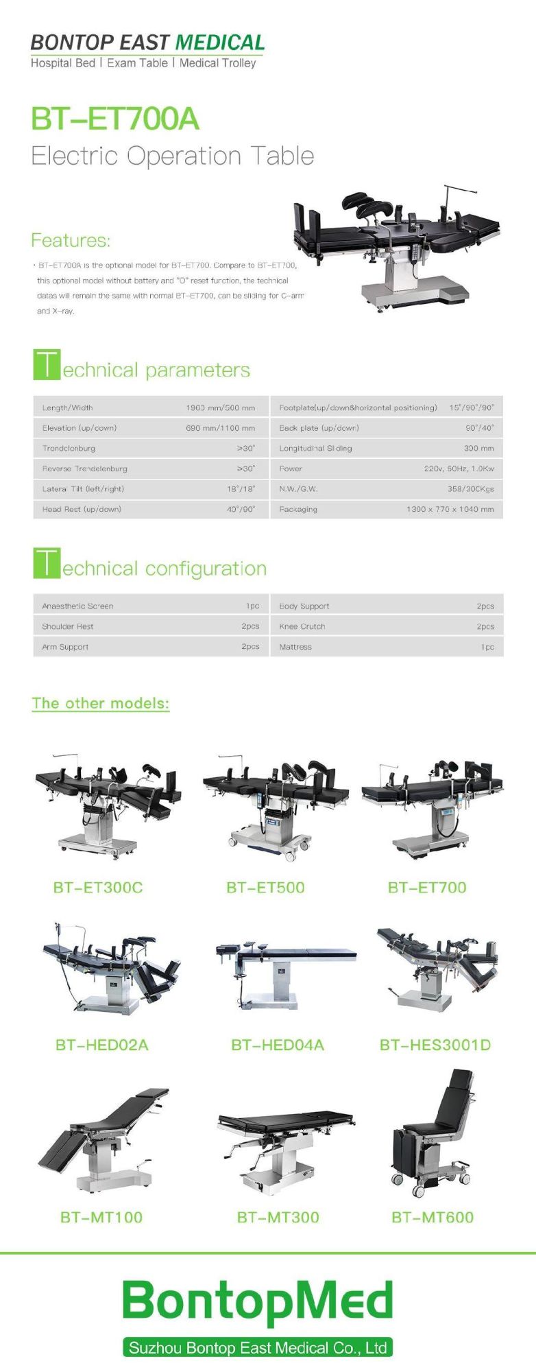 Hospital Operation Equipment Spine Surgery Use Electric Surgical Table