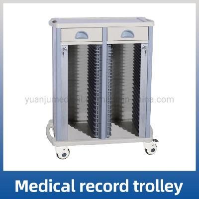 Factory Supply Hospital Medical Record Cart Medical Trolley Patient File Trolley File Cart Dossier Trolley Durable