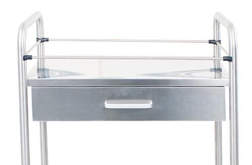 HS6148 Hospital Furniture Stainless Steel Drawer Dressing Trolley Nursing Cart Treatment Trolley with Trash Can Basket