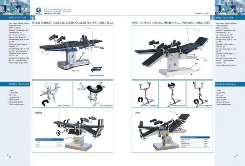 Surgical Equipment, Medical Devices Operation Table 1088new Type Manual Hydraulic Surgical Table