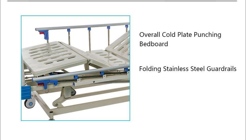 3 Cranks Fowler Manual Hospital Bed with Aluminum Alloy Side Rails