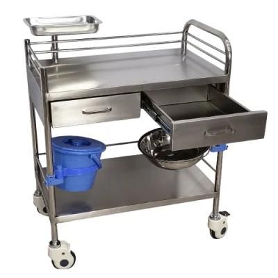 Mn-SUS012A Stainless Steel Computer Height Adjustable Endoscopy Trolley Treatment Cart