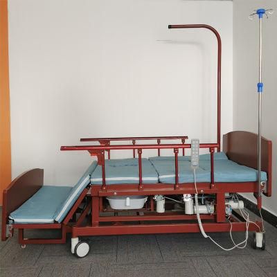 China Factory Modern Manual/Electric Hospital Nursing Bed with Toilet/Potty Electric Model Bed with Cranks