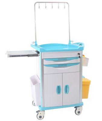 Factory Price ABS Moving Transfusion Trolley IV Cart with Drawers for Hospital