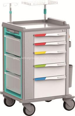 Italy New Design Hospital Medical Emergency Crash Anaesthesia Trolley Cart Price