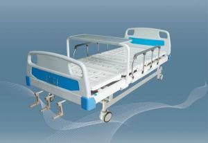 Three Crank Hospital Furniture Manual Nursing Bed Medical Supply