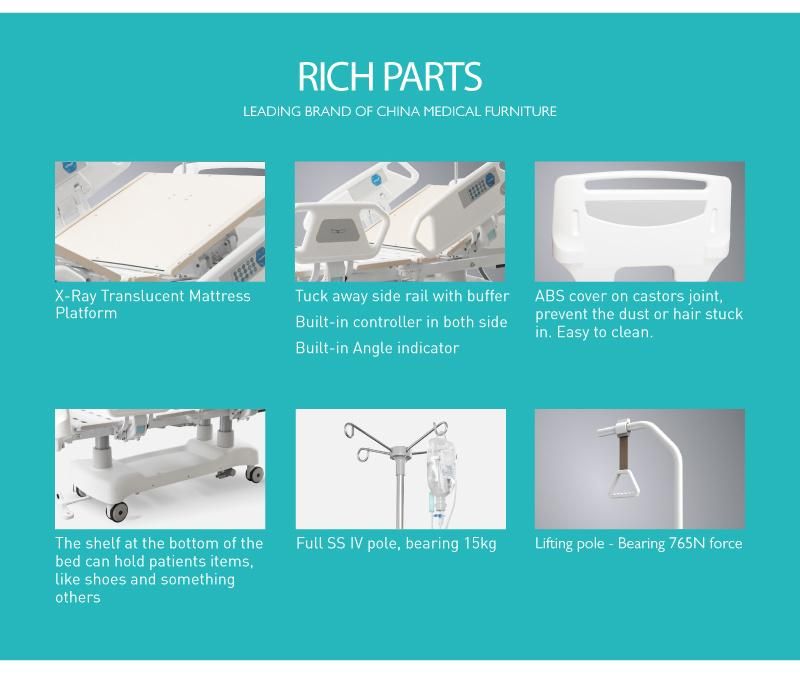 Sk002-9 Hospital Medical Bed with Screen Curtain Accessories